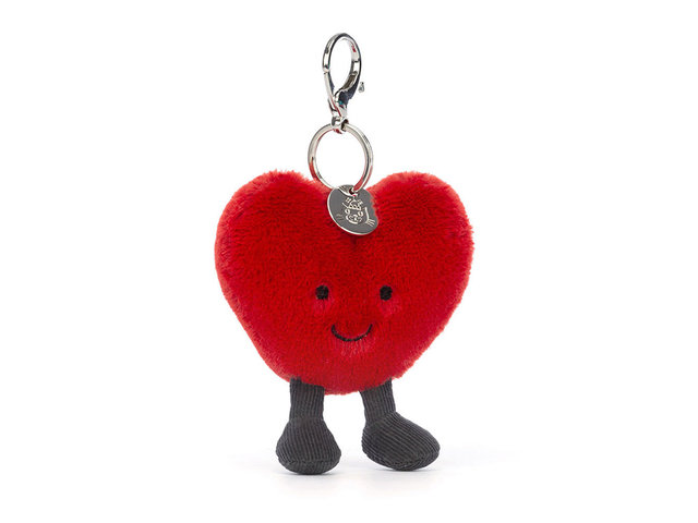 Teddy Bear n Doll - JellyCat Amuseables Heart Bag Charm - TJ0217A4 Photo